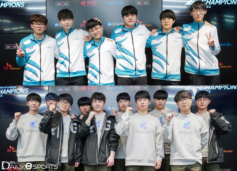 담원 게이밍(위)과 아프리카 프릭스.