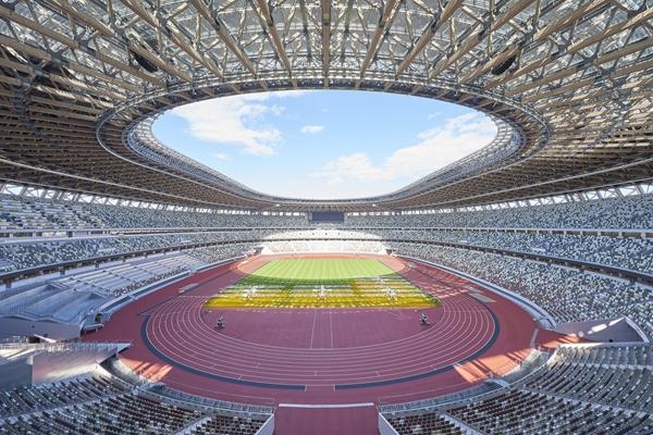 국제육상경기연맹은 1년 연기된 도쿄올림픽 출전권이 걸린 기준 기록과 랭킹포인트는 2020년 11월 1일 이후에 열리는 대회부터 인정하기로 했다. 사진은 육상경기가 열리는 도쿄올림픽 메인스타디움  