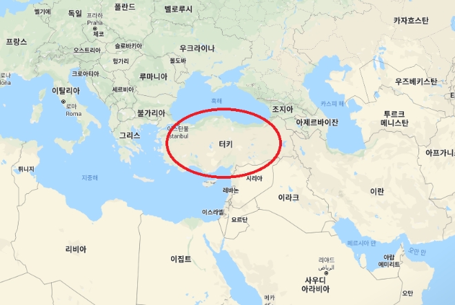 터키 위치도 / 캡처 = 구글맵