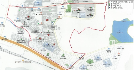 광주시 서구 금호2동 미세먼지 집중관리구역 위치도/사진=광주광역시