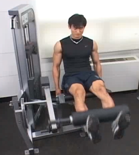 레그 익스텐션 자세.