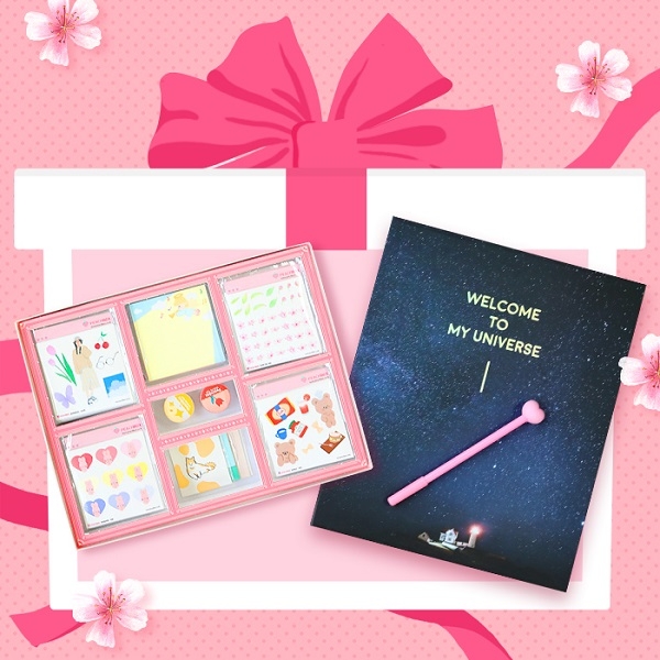 여자 초등학생 어린이날 선물로 피치박스 '인스랜덤박스+바인더 세트' 눈길