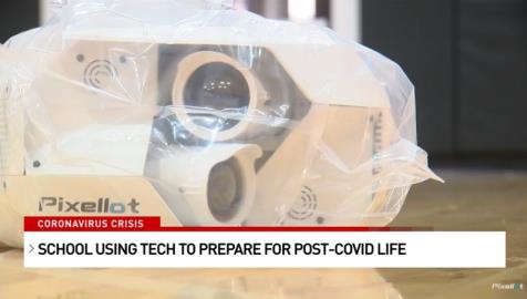 스포츠방송 생중계를 위해 무인전자동시스템 픽셀롯이 운영되고 있다. 사진은 미 CBS TV가 보도한 픽셀롯 캡처.