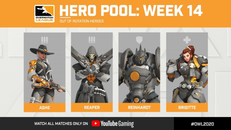 오버워치 리그 14주차 영웅 풀.
