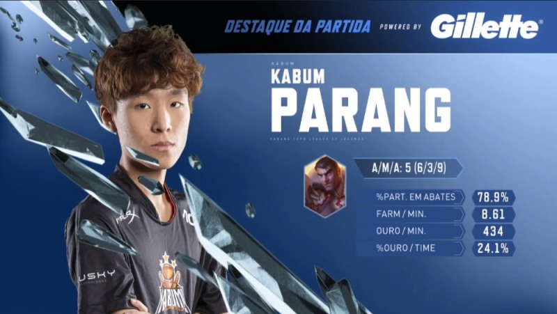 결승전 3세트 MVP로 선정된 '파랑' 이상원(사진=카붐 e스포츠 SNS 발췌).