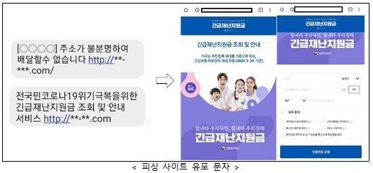 "긴급재난지원금 사칭 사이트 기승"…피싱 사이트 주의
