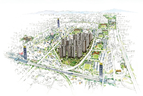 '부평 SK VIEW 해모로' 일러스트 조감도 / 이미지 제공 = SK건설·한진중공업