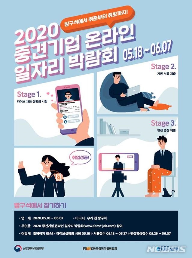 2020년 중견기업 온라인 일자리 박람회 홍보 포스터.