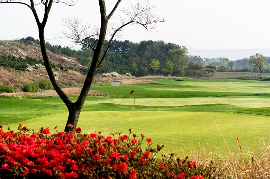 24일'현대카드 슈퍼매치 고진영 vs 박성현' 스킨스게임이 열리는 인천 영종도 스카이72 골프앤리조트는 골프장 등 다양한 시설을 갖추고 있다. 사진은 오션코스 5번홀 봄 정경.