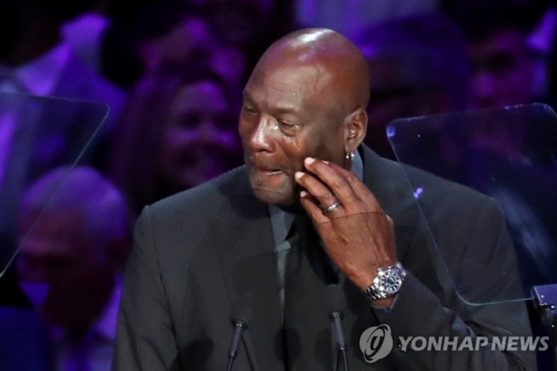 지난 2월 코비 브라이언트 추모식에서의 마이클 조던