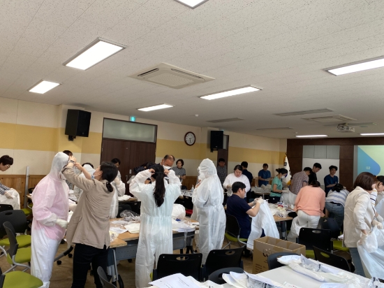 강진군보건소는 대회의실에서 하반기 코로나19 재유행에 대비보건인력 교육을 실시했다/사진=강진군