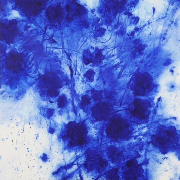사진=김선형, Garden Blue, 122x122, Mixed media on cotton
