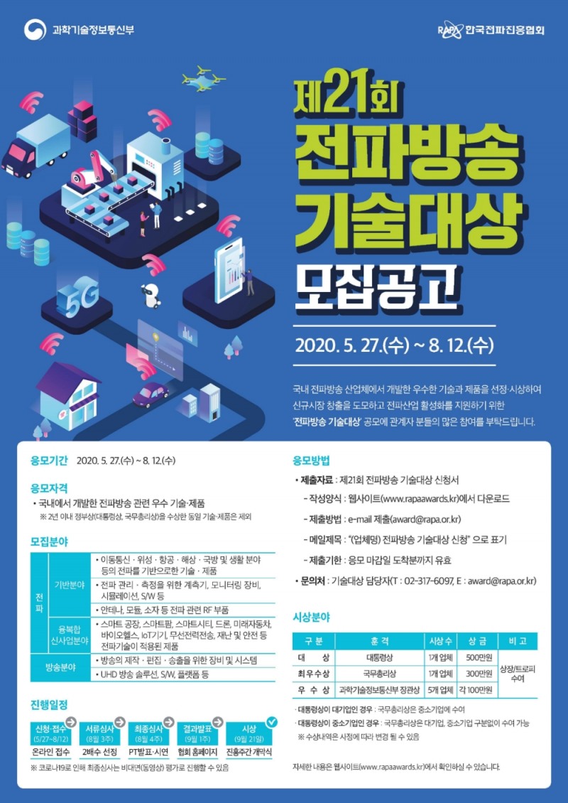 한국전파진흥협회, ‘제21회 전파방송기술대상’ 공모