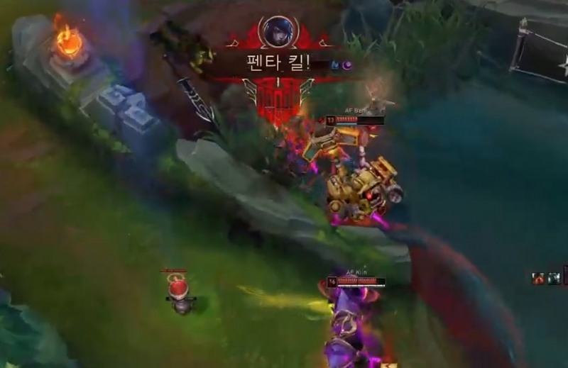 '미스틱' 진성준이 펜타킬을 달성한 장면(사진=생중계 화면 캡처).