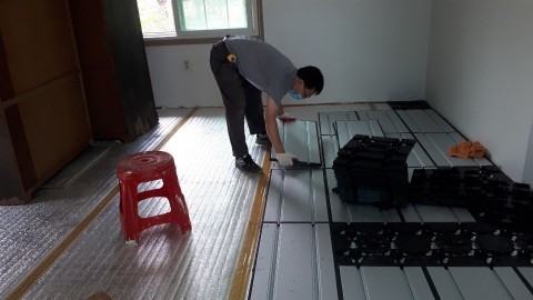 실내 보일러 시설 시공 현장