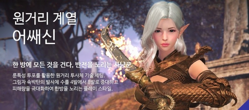 원거리 계열 '어쌔신'은 피해량을 극대화해 한방을 노리는 스타일로 플레이 가능하다.