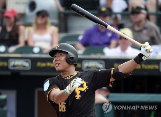 MLB 피츠버그 파이어리츠에서 활약하던 시절의 강정호.