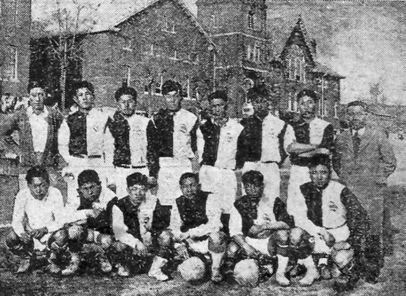 1933년 제3회 전경성과 전평양 축구대항전에 출전한 전경성군 선수단
