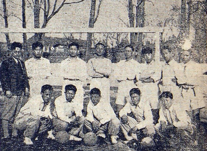 1933년 제3회 전경성과 전평양 축구대항전에 출전한 전평양군 선수단