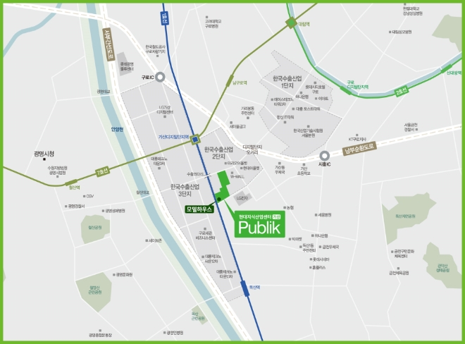 (사진=현대건설)현대지식산업센터 가산 퍼블릭 위치도