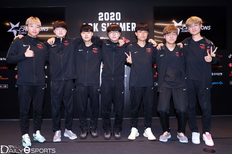 젠지와 공동 3위에 오른 T1.