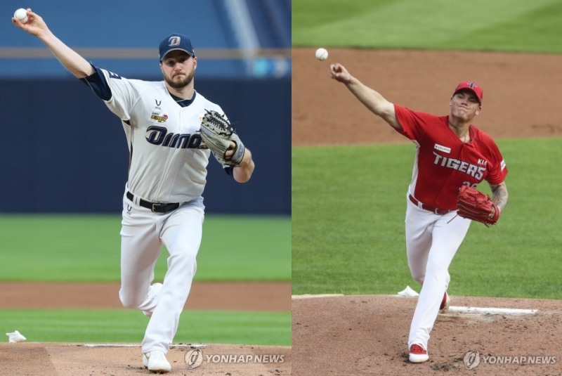 NC의 라이트와 KIA의 브룩스