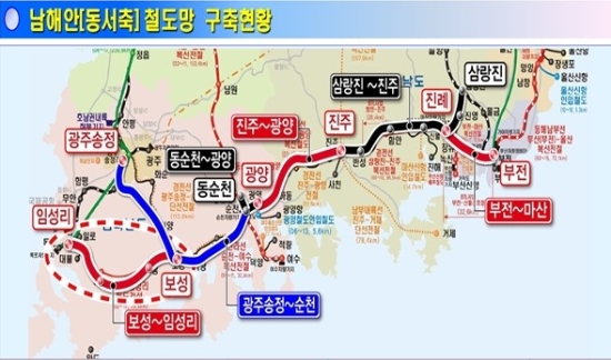 남해안철도망 구축현황/사진=보성군