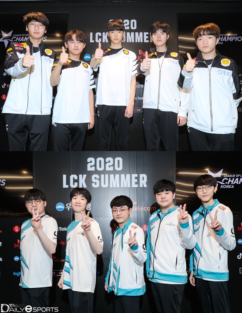 1위를 달리고 있는 DRX(위)와 2위인 담원 게이밍이 LCK 2020 서머 4주차에서 맞붙는다.