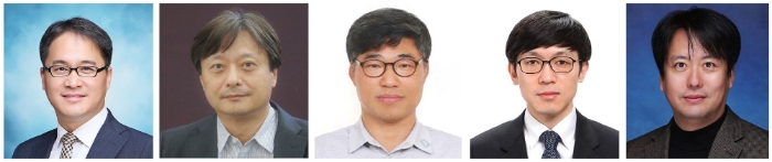 (사진=삼성전자) 2020년 삼성미래기술육성사업 지정테마 연구지원 과제에 선정된 교수진. 동국대 김종필 교수, KAIST 이준구 교수, 한양대 정진욱 교수, 연세대 조승우 교수, 인하대 최리노 교수(사진 왼쪽부터)
