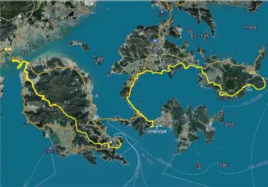 완도군 섬자리 숲길 트레킹코스 조성 사업 1단계 구간 노선도/사진=완도군