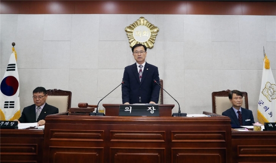 장흥군의회 제8대 후반기 첫 임시회 개회
