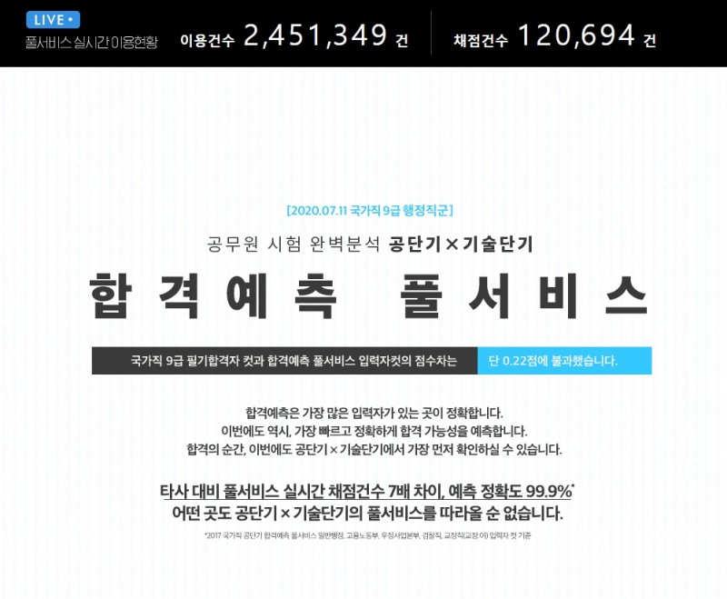 에스티유니타스 ‘공단기’, 공무원 시험 ‘합격예측 풀서비스’로 주목