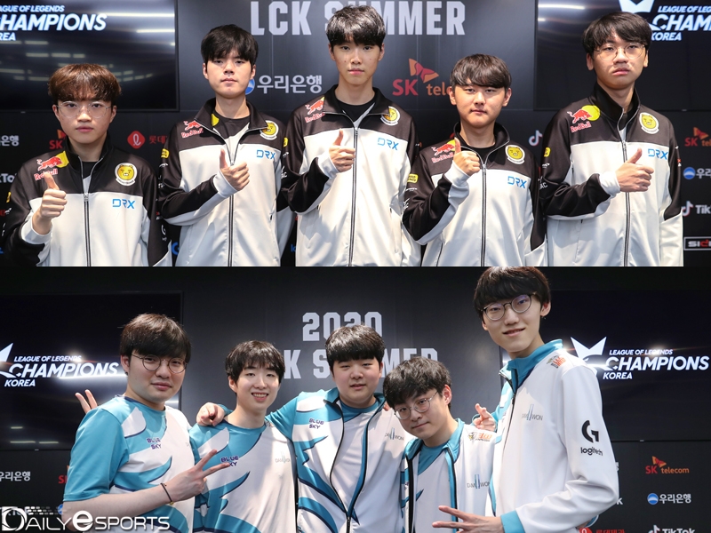 DRX(위)와 담원 게이밍.