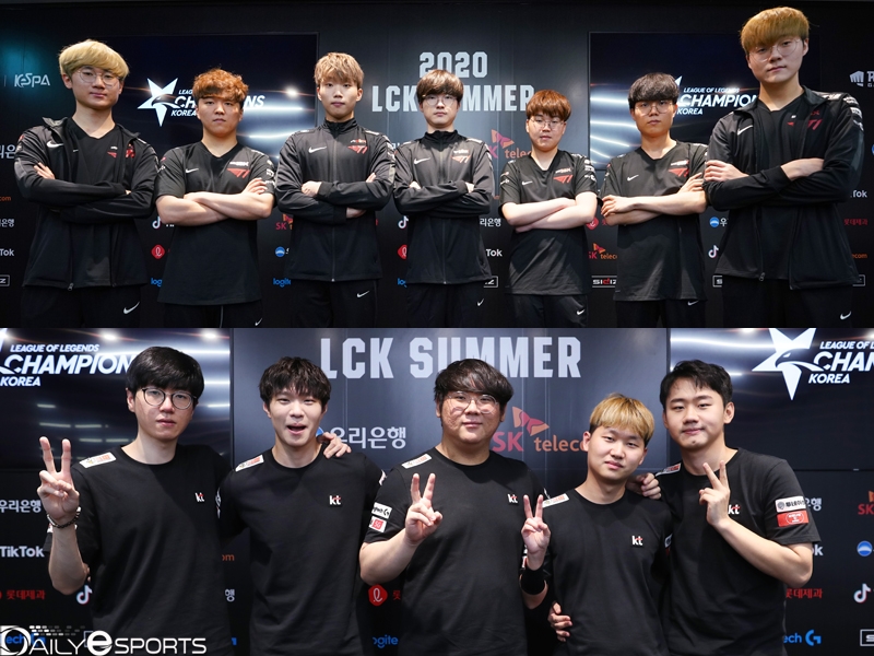 T1(위)과 kt 롤스터.