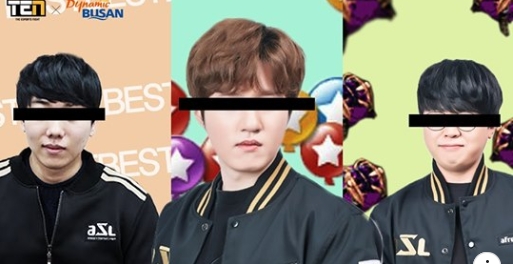 이영호의 랜덤 도전에 응하기로 한 도재욱, 김택용, 김명운(왼쪽부터, 사진=TEN 유튜브 화면 캡처).