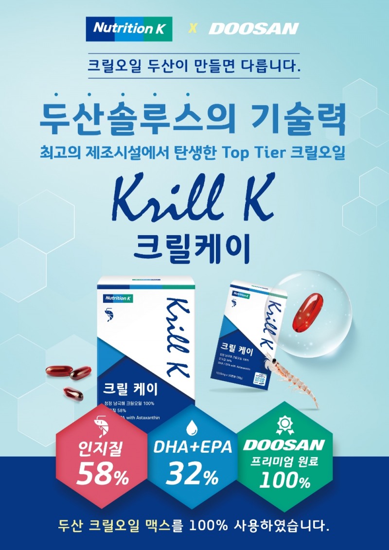 더내추럴, 두산크릴오일맥스로 생산한 크릴K 출시