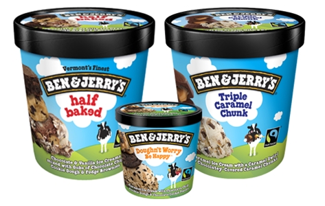 <사진 = 벤앤제리스 신제품 3종 ‘하프 베이크드’, ‘트리플 카라멜 청크’, ‘도우 낫 워리 비 해피’>