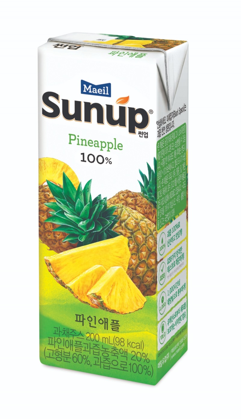 매일유업 과일야채주스 전문 브랜드 썬업(Sunup) 파인애플 주스 (제공 : 매일유업)