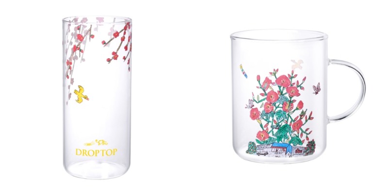 이왈종 화백의 작품을 담은 유리컵 2종