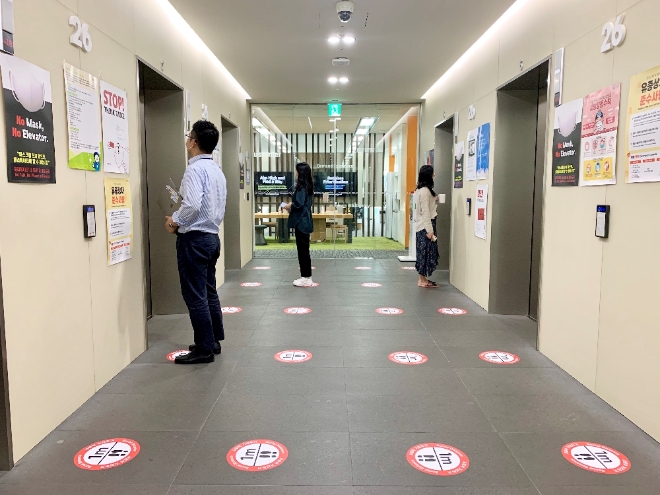 (사진=쿠팡)쿠팡 잠실 본사가 초고강도 거리두기를 시행하고 있다.