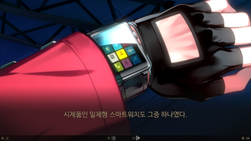 스마트 워치를 통해 게임 내 SNS '페이터'를 이용할 수 있다. '페이터'는 게임 전개에 중요하게 작용한다.