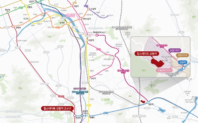 (사진=현대건설) 힐스테이트 삼동역 위치도