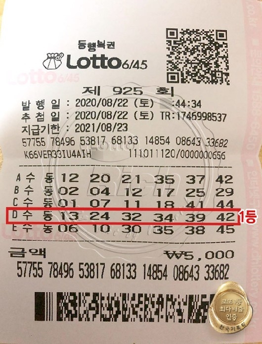 로또 1등 당첨자, “코로나로 희망퇴직 압박이 컸는데 이런기적이” 사연 공개