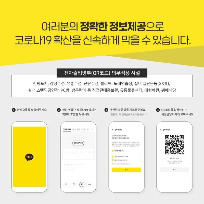 전자출입명부 도입, 국민 대다수 '찬성'