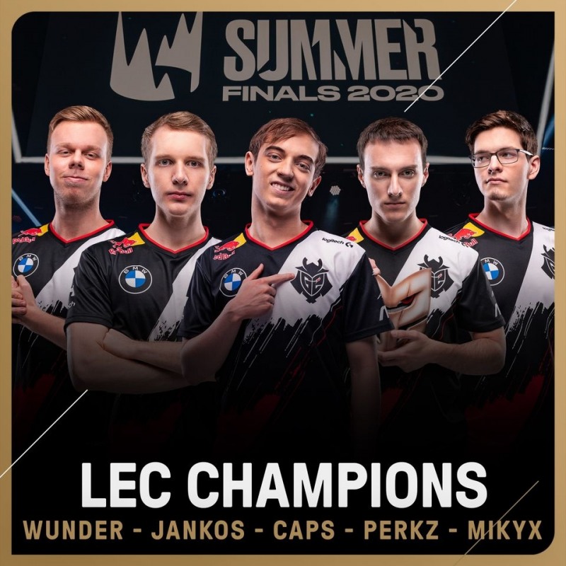 LEC 2020 서머 우승을 차지한 G2 e스포츠(사진=LEC SNS 발췌).