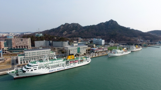하늘에서 바라본 목포해양대학교 전경/사진=목포해양대학교