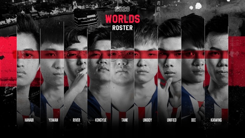 PSG 탈론의 롤드컵 라인업(사진=PSG 탈론 SNS 발췌).