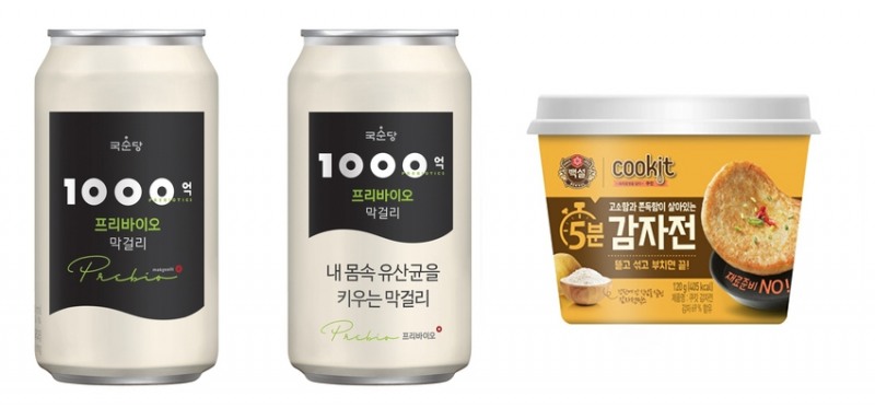 국순당 '1000억 프리바이오 막걸리' 350ml & CJ제일제당의 ‘백설 감자전’