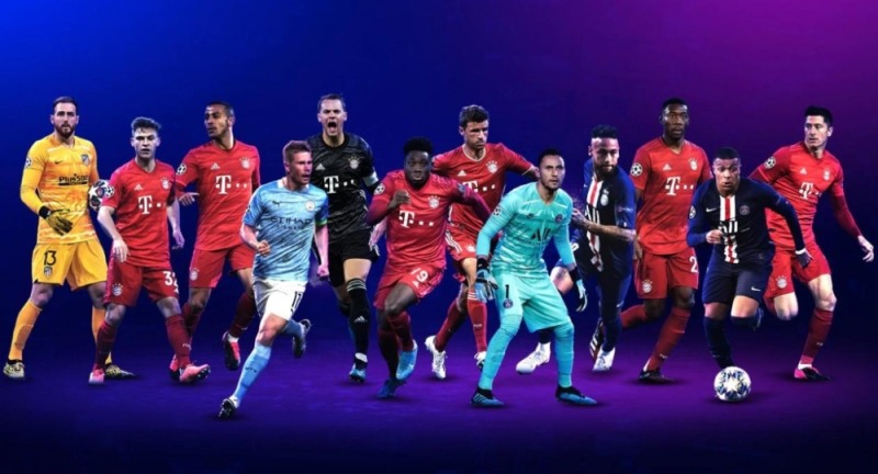 2019-2020 UEFA 챔피언스리그 포지션별 최고 선수 후보들.[UEFA 홈페이지 캡처]