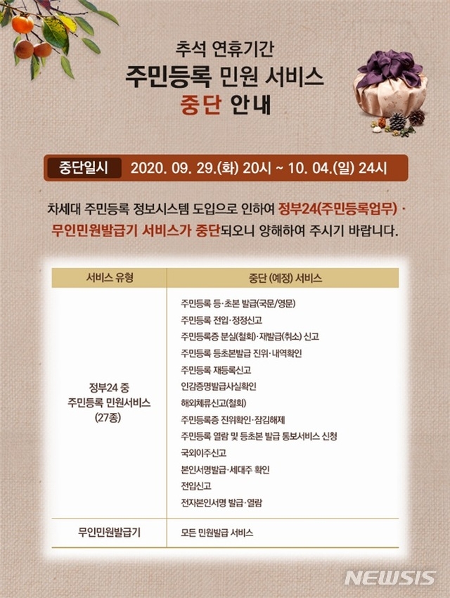 '주민등록 등·초본' 추석 전 미리 발급 받으세요!